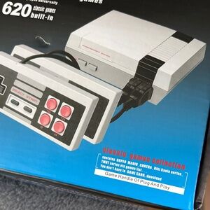 Classic Retro Gaming Console with Controllers - Gray